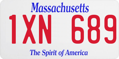 MA license plate 1XN689