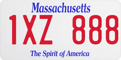 MA license plate 1XZ888