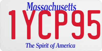 MA license plate 1YCP95