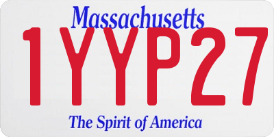 MA license plate 1YYP27