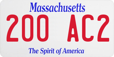 MA license plate 200AC2