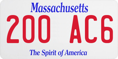 MA license plate 200AC6