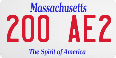 MA license plate 200AE2