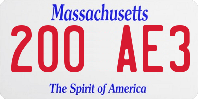 MA license plate 200AE3