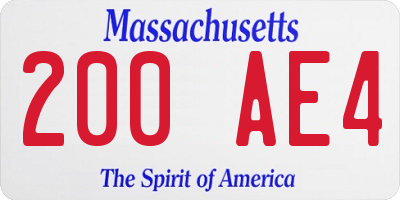 MA license plate 200AE4