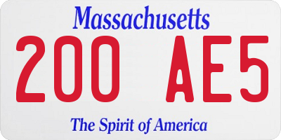 MA license plate 200AE5
