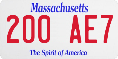 MA license plate 200AE7