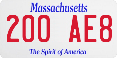 MA license plate 200AE8