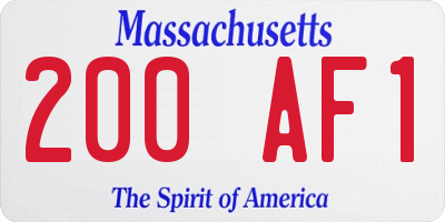 MA license plate 200AF1