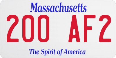 MA license plate 200AF2