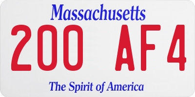 MA license plate 200AF4