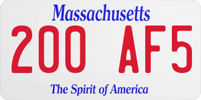 MA license plate 200AF5