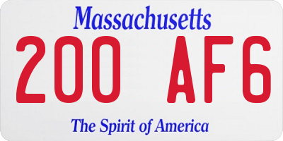 MA license plate 200AF6