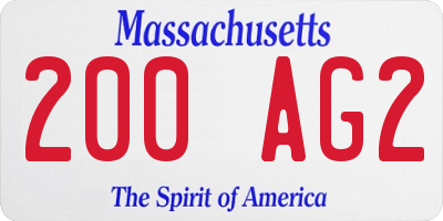 MA license plate 200AG2