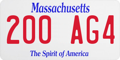 MA license plate 200AG4
