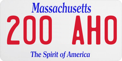 MA license plate 200AH0