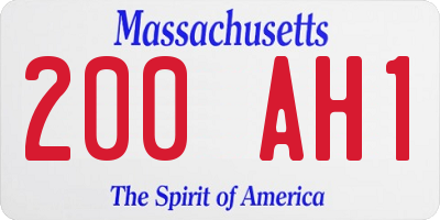 MA license plate 200AH1