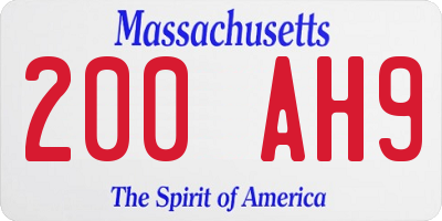 MA license plate 200AH9