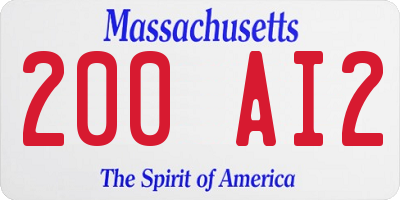 MA license plate 200AI2