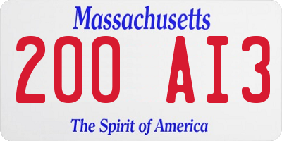 MA license plate 200AI3