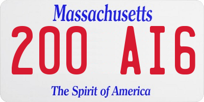 MA license plate 200AI6