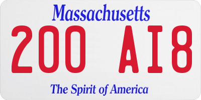MA license plate 200AI8