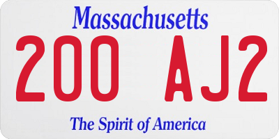 MA license plate 200AJ2