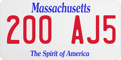 MA license plate 200AJ5