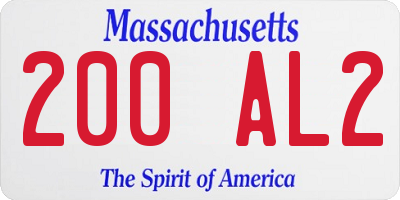 MA license plate 200AL2