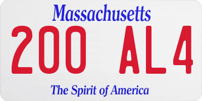 MA license plate 200AL4