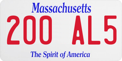 MA license plate 200AL5
