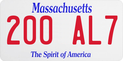 MA license plate 200AL7