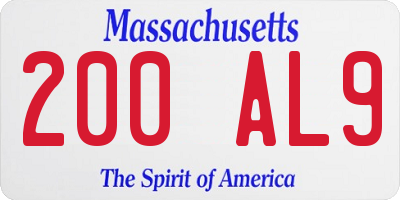 MA license plate 200AL9