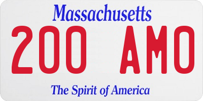 MA license plate 200AM0