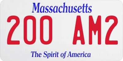 MA license plate 200AM2