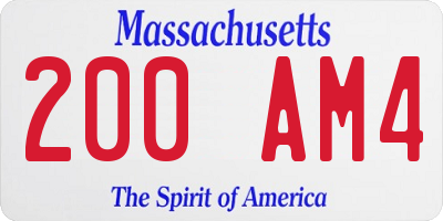 MA license plate 200AM4