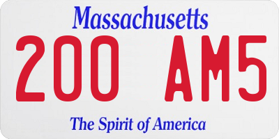 MA license plate 200AM5