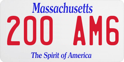 MA license plate 200AM6