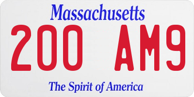 MA license plate 200AM9
