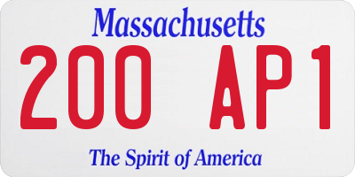 MA license plate 200AP1