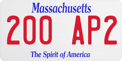 MA license plate 200AP2