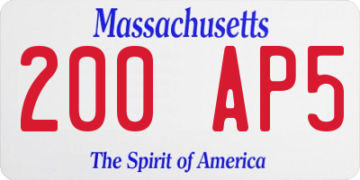 MA license plate 200AP5
