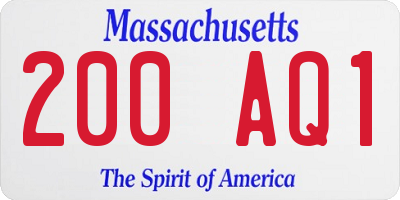 MA license plate 200AQ1