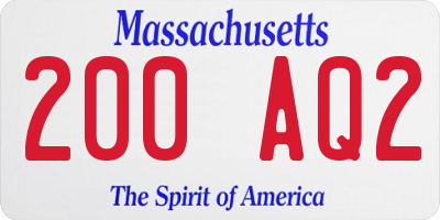 MA license plate 200AQ2