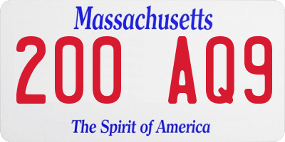 MA license plate 200AQ9