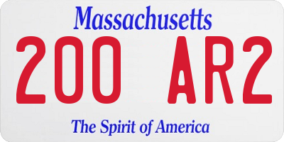 MA license plate 200AR2