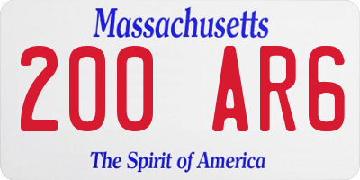 MA license plate 200AR6