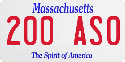 MA license plate 200AS0