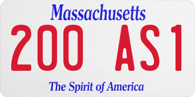 MA license plate 200AS1