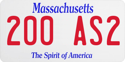 MA license plate 200AS2